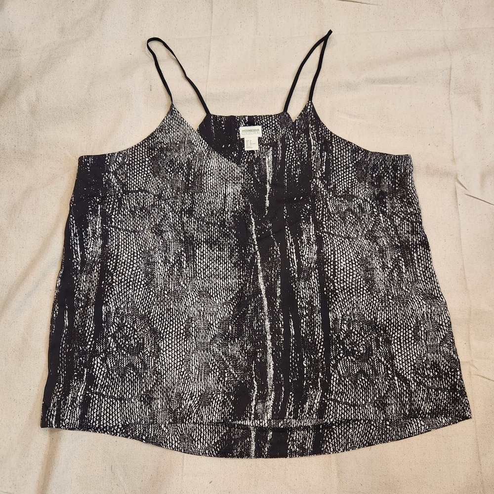 H&M Conscious Collection Black White Snake Print Camisole Tank Top Size 14